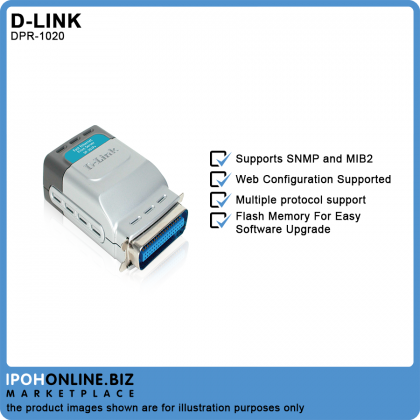 D-Link DP-301P+ 10/100Mbps Ethernet Parallel Port Print Server